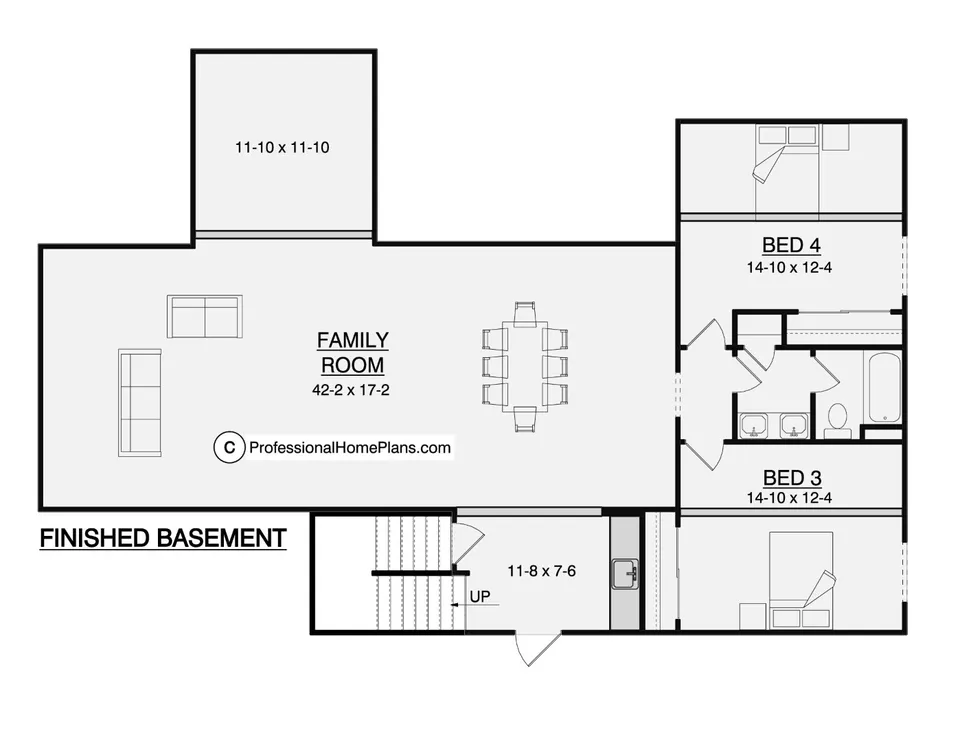 The Siena optional basement floor plan